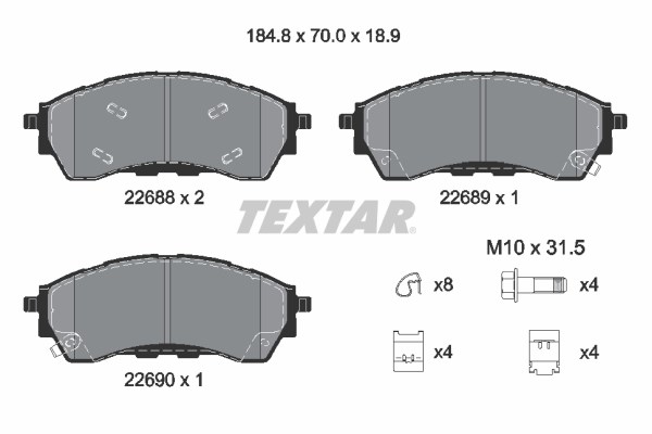 Ford Ranger Ön Fren Balatası TEXTAR