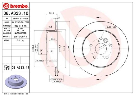 Toyota Rav4 Arka Fren Diski Dolu Tip BREMBO