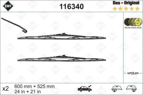 Renault Logan II Opel Vivaro Spoilerli Silecek Süpürgesi 60 52.5cm VALEO