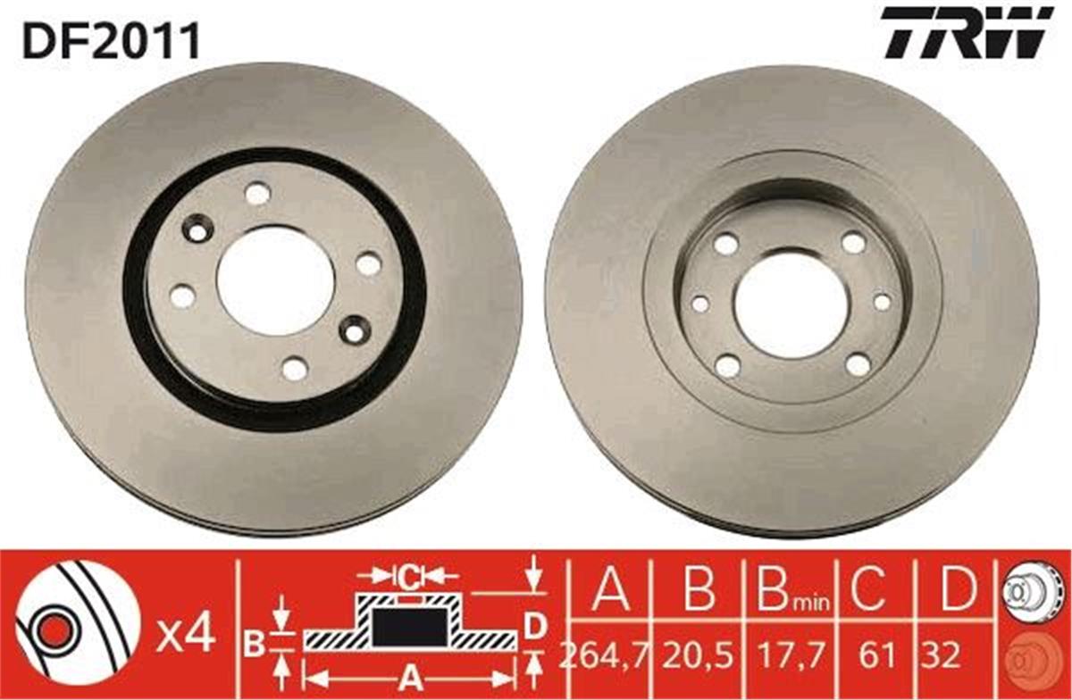 Renault R21 (89-94) Ön Fren Aynası 7700764193-7701467955