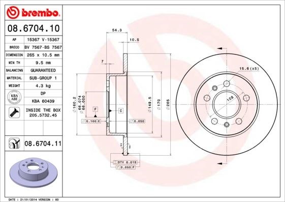 Renault Arka UV Kaplamalı Fren Diski BREMBO