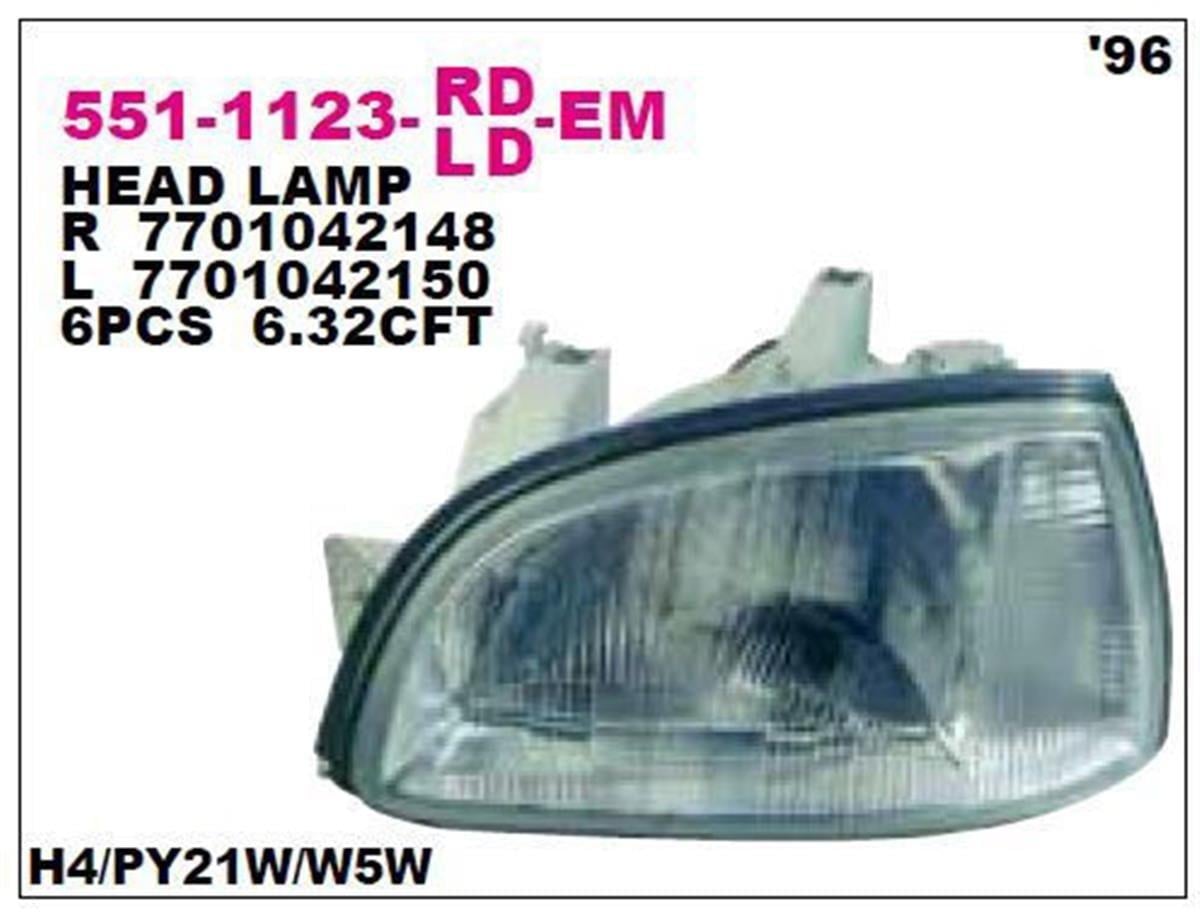 Renault Clio I Bm Far Sağ Depo (96 Sonrası) 7701042148