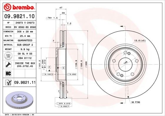 Renault Ön Fren Diski UV Kaplamalı BREMBO