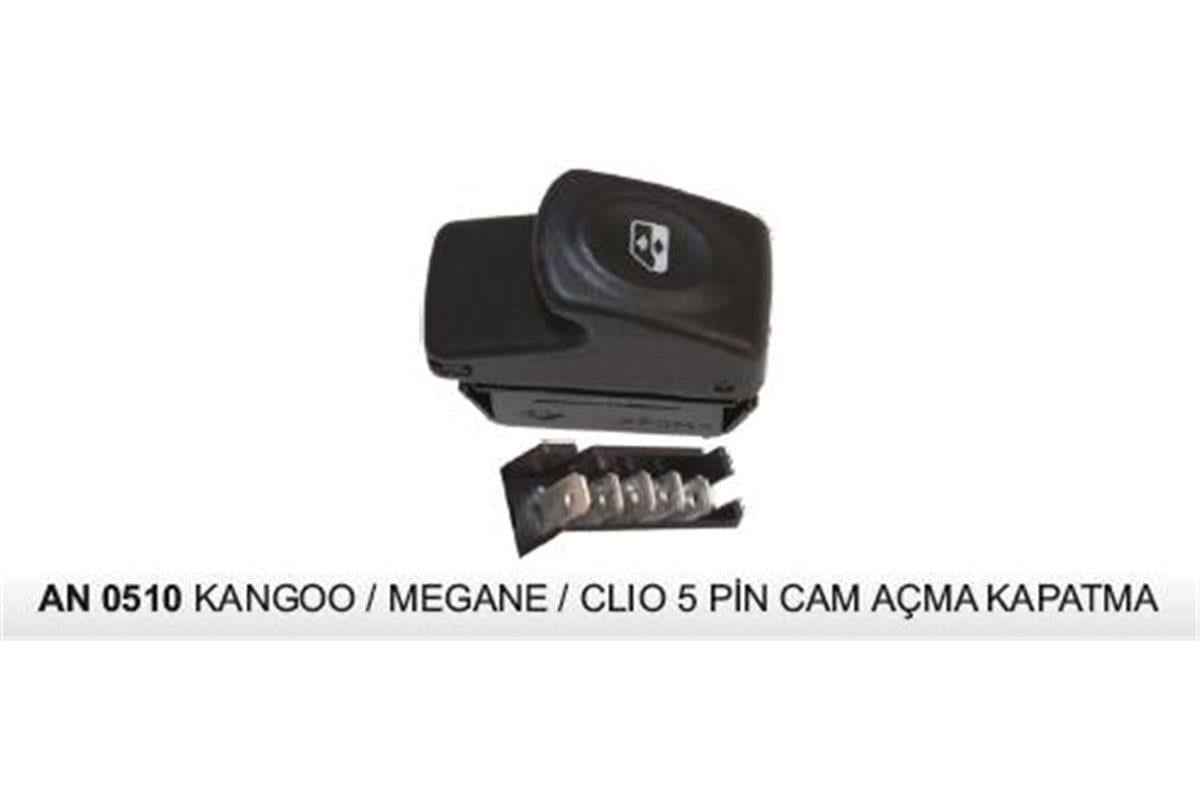 Renault Kangoo Megane Clio Cam Kaldırma Anahtarı Dodo 5 Pin Siyah Pl-90214