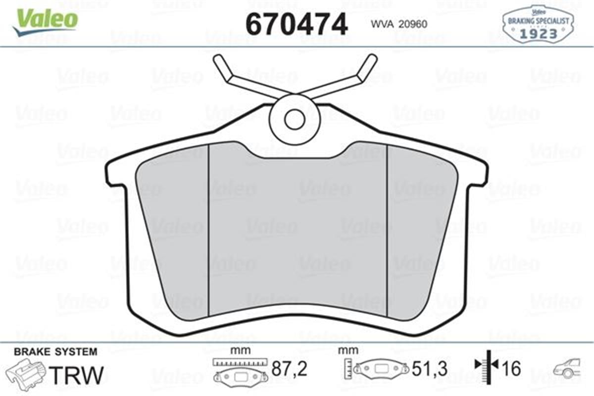 Renault Fluence Megane 2-3 Arka Balata 1J0698451p-440605713R-16231805