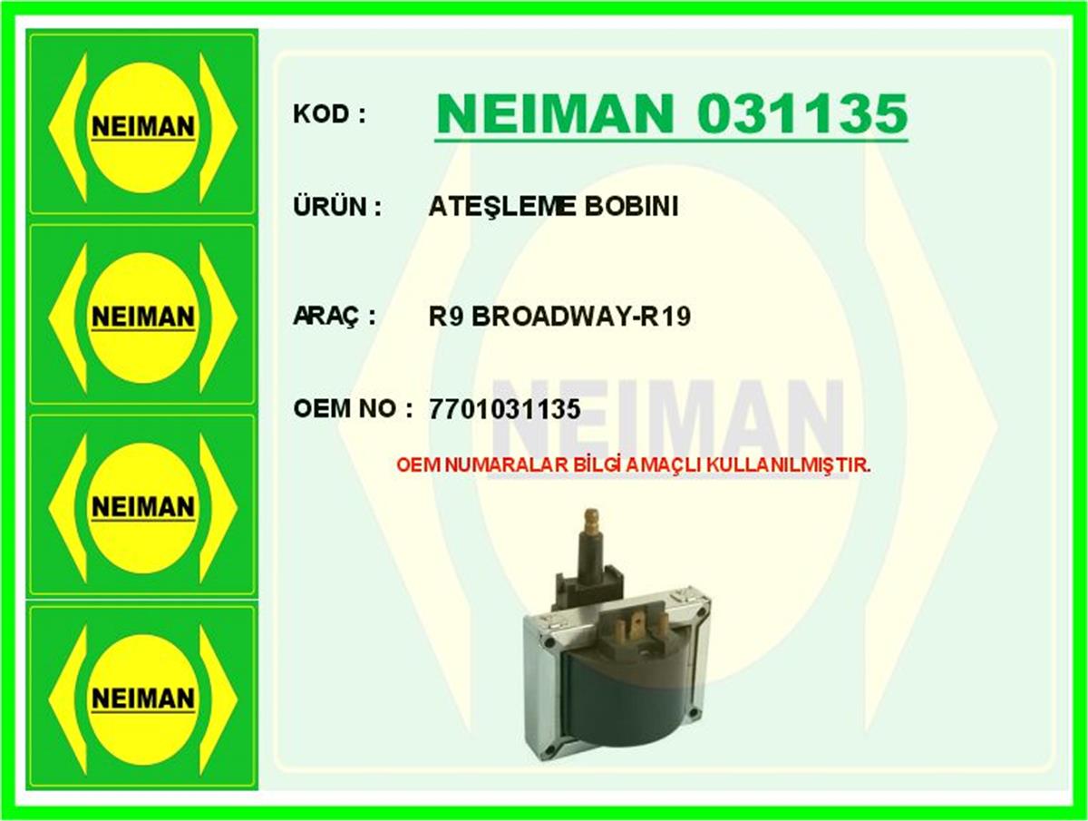 Renault R9 Broadway R19 Ateşleme Bobini 7701031135