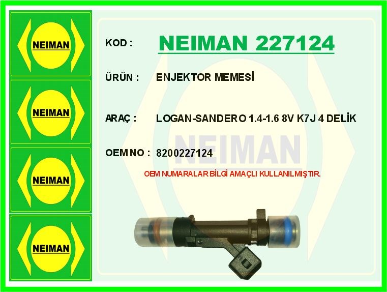 Renault Clio Symbol Dacia Logan Sandero Enjektör Memesi 1.4-1.6-8 Valf K7J BESCHER