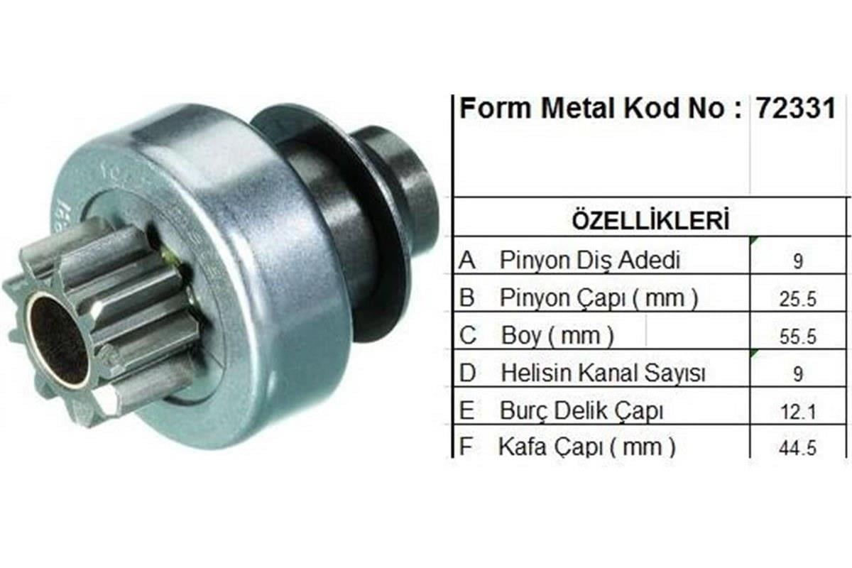 Renault Toros R9 R19 Peugeot 405 505 Marş Dişlisi Valeo Tipi F.Metal 9 Diş Zgl-715999310