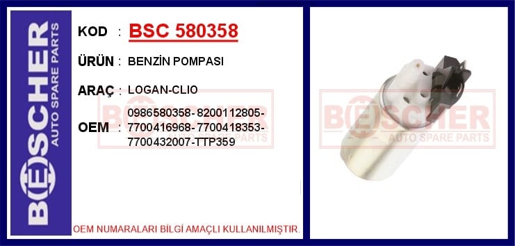 Renault Logan Clio Benzin Pompası BESCHER