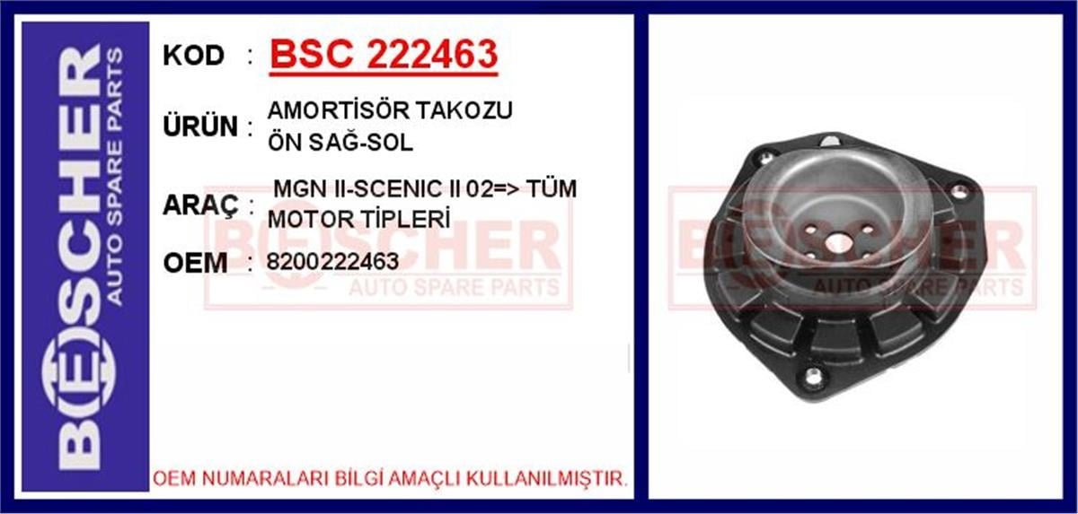 Renault Megane 2 Scenic 2 Amortisör Takozu Ön Sağ-Sol 8200222463
