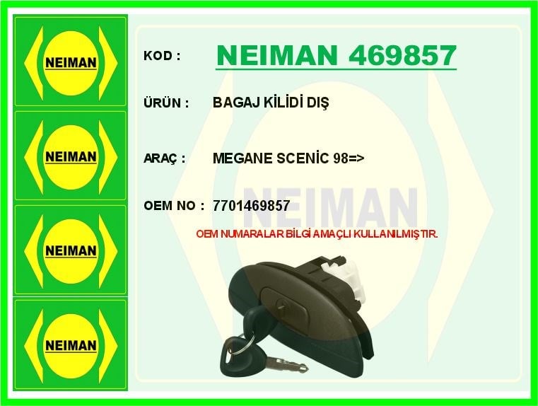 Renault Megane Scenic Dış Bagaj Kilidi BESCHER