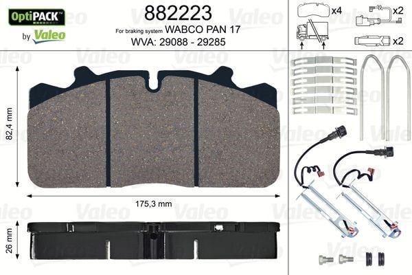 Renault Trucks Midlum Disk Fren Balatası Optipack Sensörlü 17.5 Tekerlek İçin VALEO