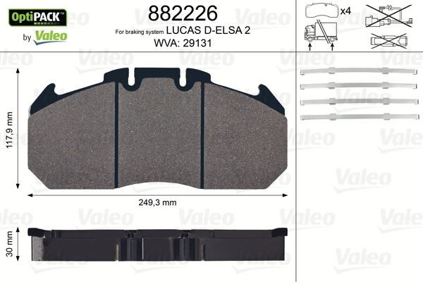 Renault Trucks Magnum Premium Disk Fren Balatası Optipack 22.5 Tekerlek İçin VALEO