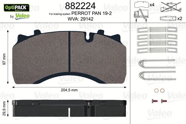 Renault Trucks Midlum Disk Fren Balatası Optipack Sensörlü 19.5 Tekerlek İçin VALEO