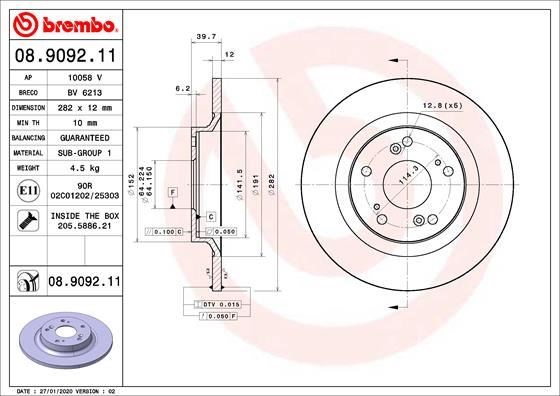 Honda S2000 Arka Fren Diski Düz BREMBO