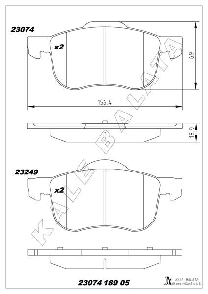 Volvo S60 Ön Balata KALE-BALATA