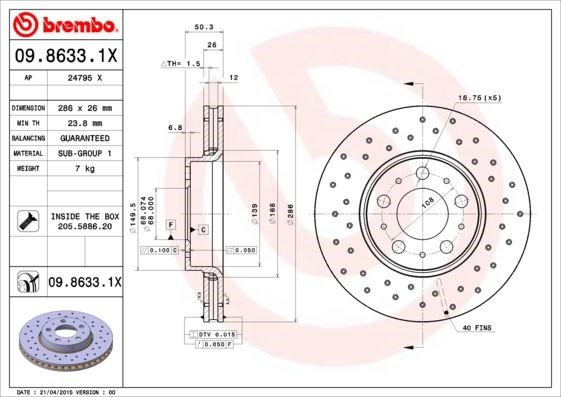 Volvo S60 Ön Fren Aynası Küçük Tip BREMBO