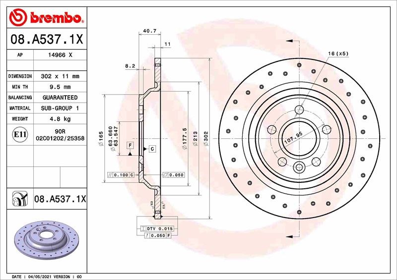 Volvo S60 V60 S80 V70 XC70 Arka Fren Aynası Dolu BREMBO