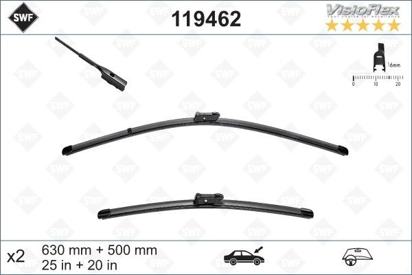 Volvo S90 V90 XC90 Ön Silecek Süpürgesi Takımı 630 500 mm VALEO