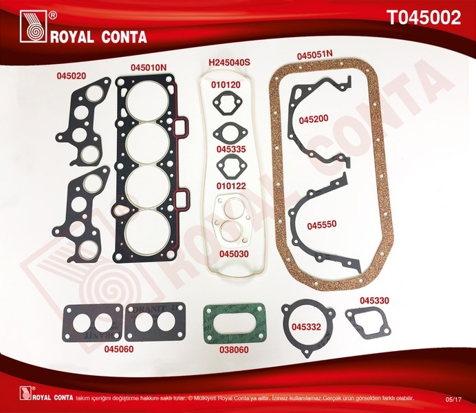 Lada Samara 1.5 Motor Takım Conta Keçesiz ROYAL