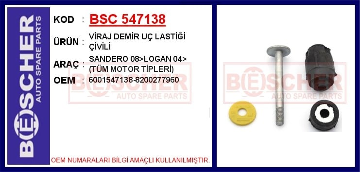 Dacia Sandero Viraj Demir Uç Lastiği Çivili BESCHER