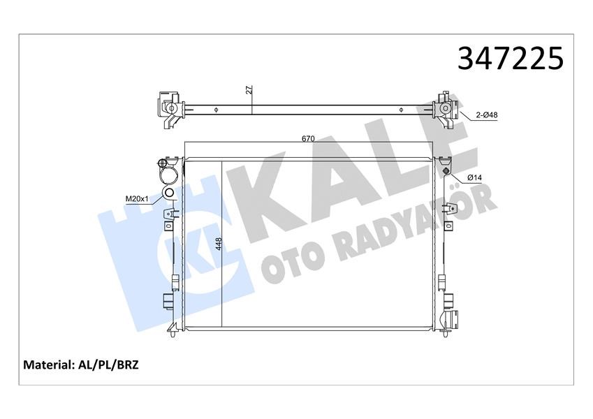 Fiat Scudo Radyatör Klimasız KALE-RADYATOR