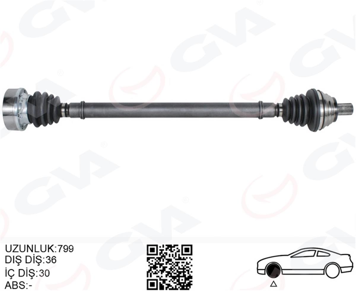 Volkswagen Golf 5 Golf 6 Aks Komple Sağ 1K0407272dr-5Q0407762x-1K04072