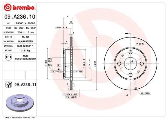 Daihatsu Sirion YRV Ön Fren Diski Hava Kanallı BREMBO
