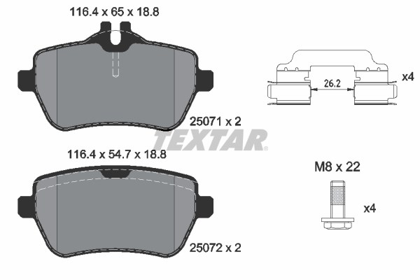 Mercedes SL R231 Arka Fren Balatası TEXTAR