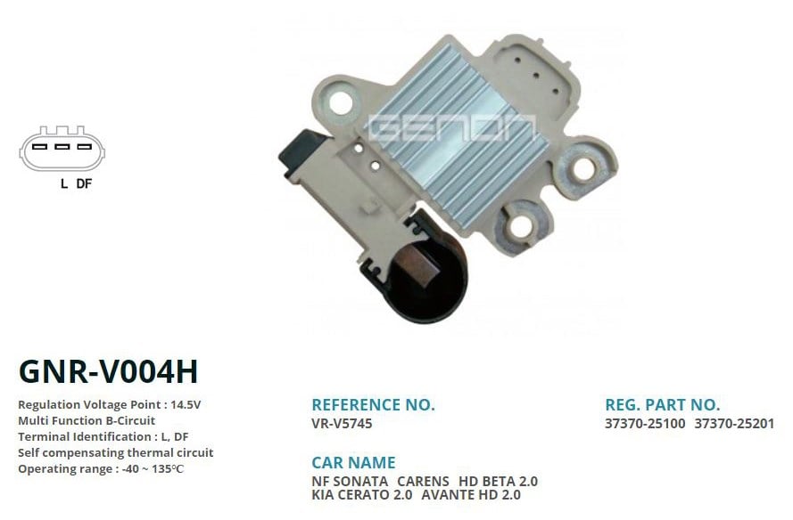 Hyundai Sonata Yeni Model Kia Optima 90 Amp-110 Amp Alternatör Konjektörü GENON