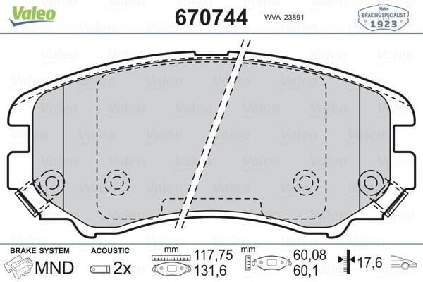 Hyundai Sonata Santa Fe Tucson Kia Soul Sportage Ön Fren Balatası VALEO
