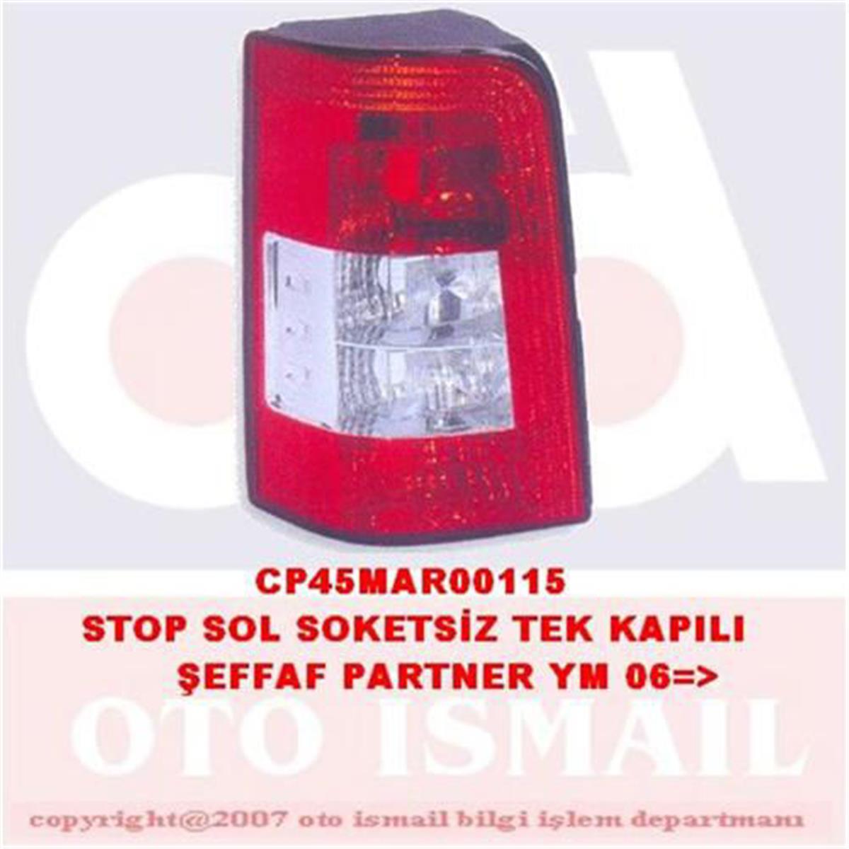 Stop Lambası Sol Ym. (Tek Kapı) Peugeot Partner