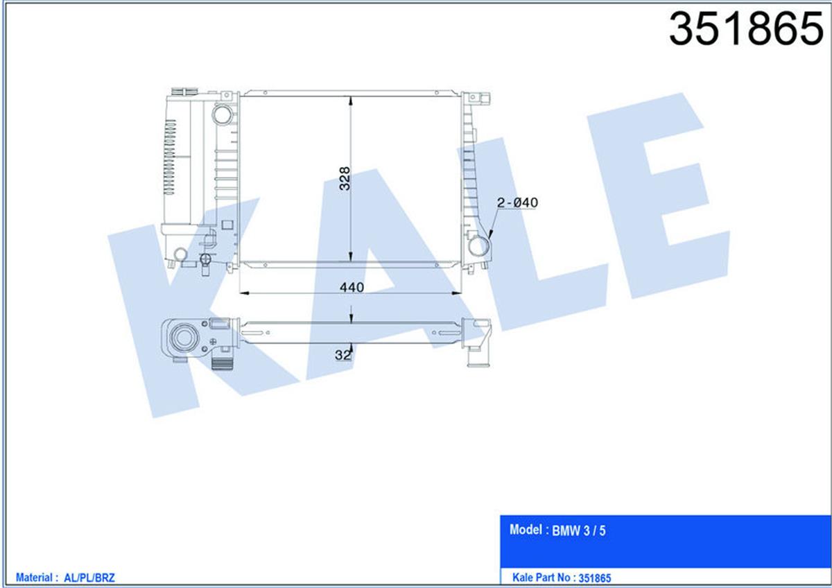 Su Radyatörü Al/Pl/Brz 3 E36 90 -5 E34 89 95