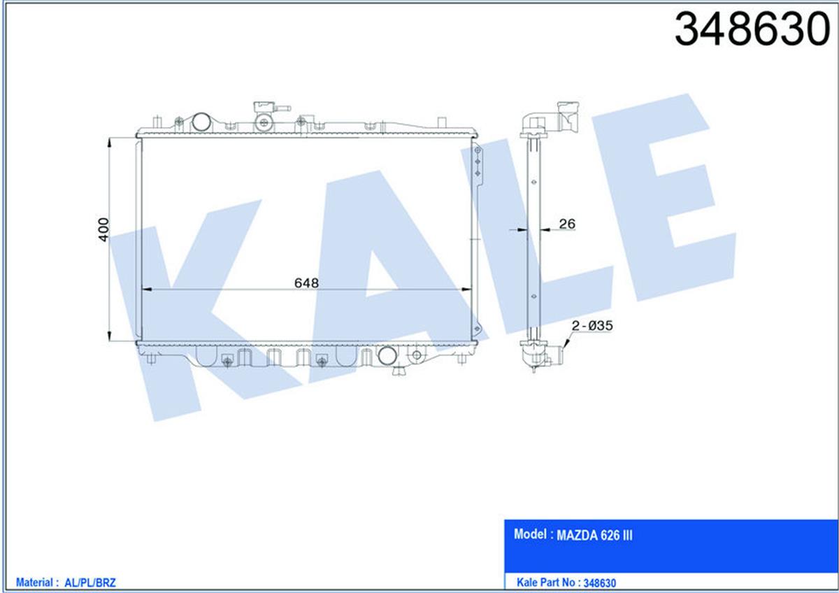 Su Radyatörü Al/Pl/Brz 626 Iıı Mt