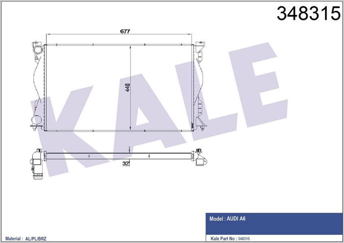 Su Radyatörü Al/Pl/Brz A6 Mt