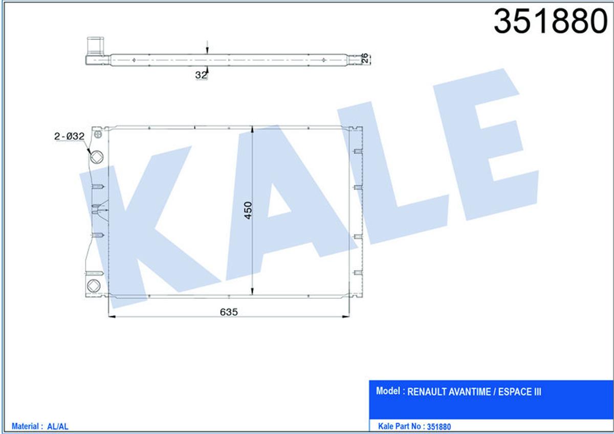 Su Radyatörü Al/Pl/Brz Avantıme-Espace Iıı2.2 Dcı 00