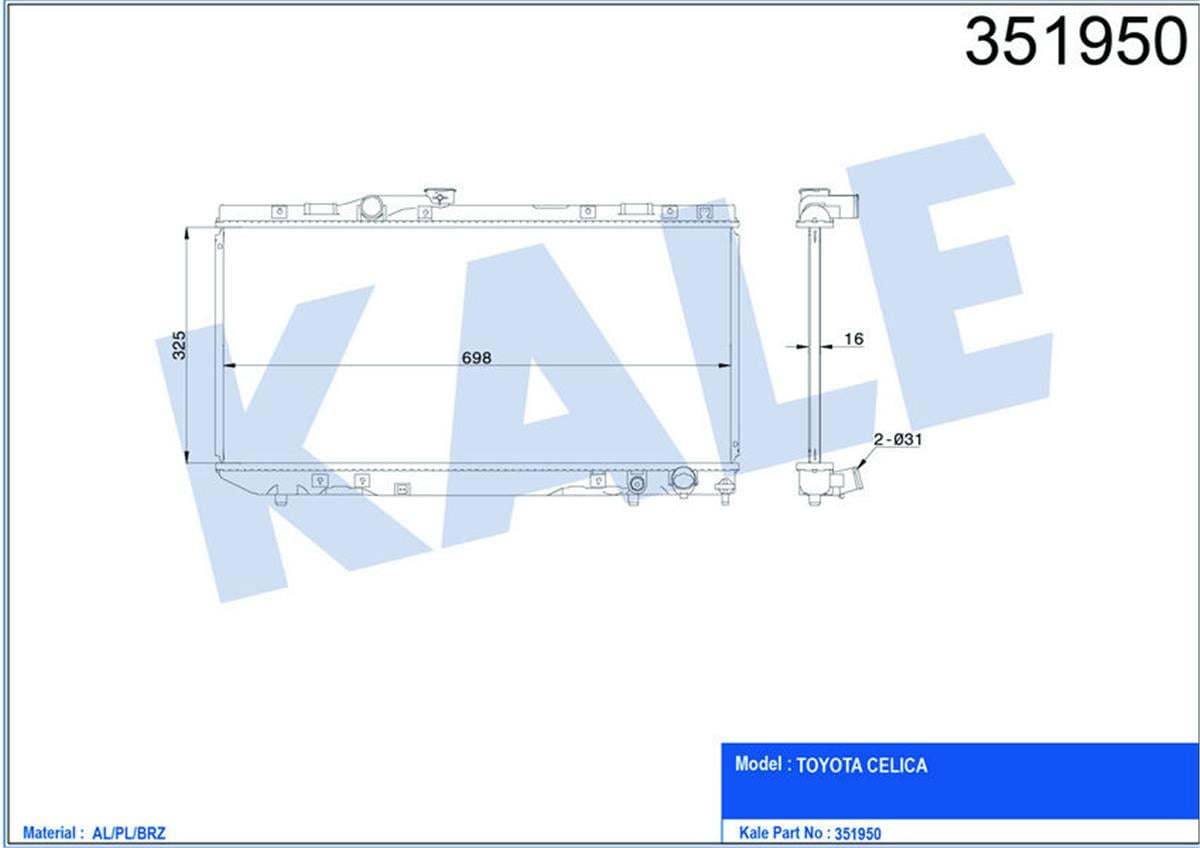 Su Radyatörü Al/Pl/Brz Celiç A 2.0 16V 89 93