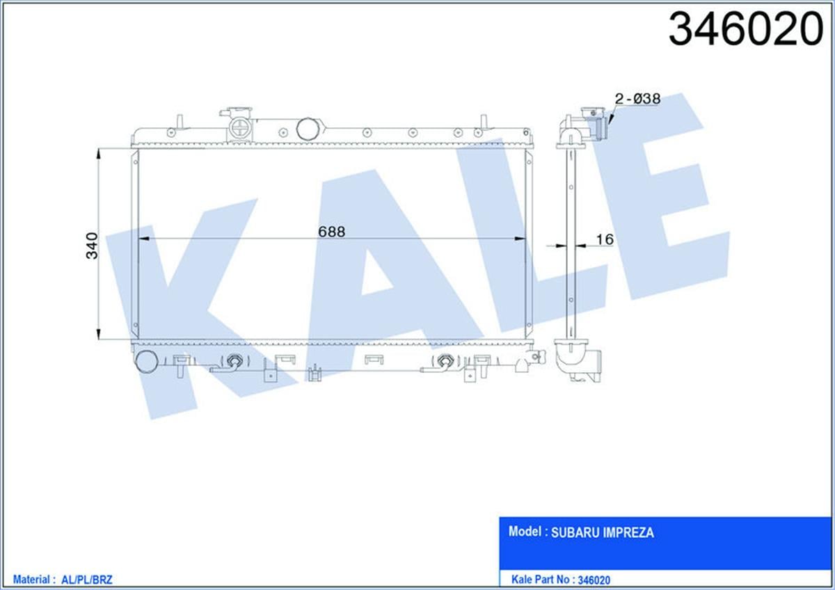 Su Radyatörü Al/Pl/Brz Impreza