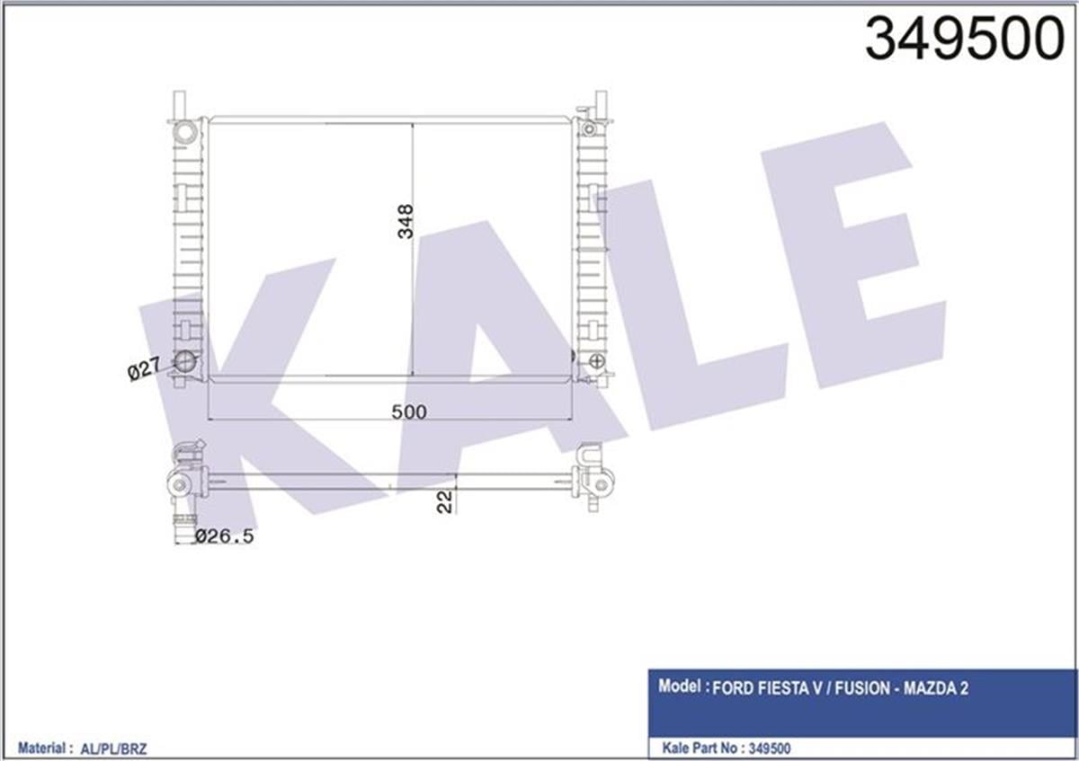Su Radyatoru Brazıng  Ford   Fıesta / Fusıon 1.4Tdcı  02-