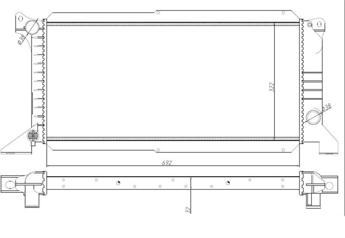 Su Radyatoru Brazıng Ford Transıt  97-01 32Mm Uzun Tıp