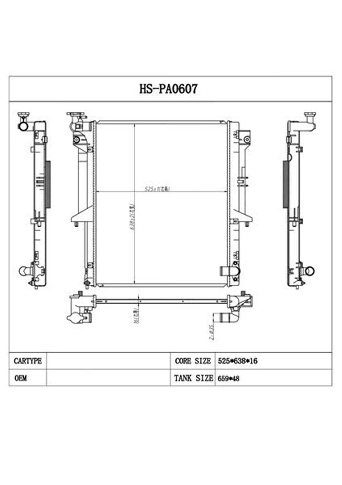 Su Radyatoru Brazıng M/T Mıtsubıshı L200 Cr 2.5 Dıd 2006-2014 Manuel 525×638X16