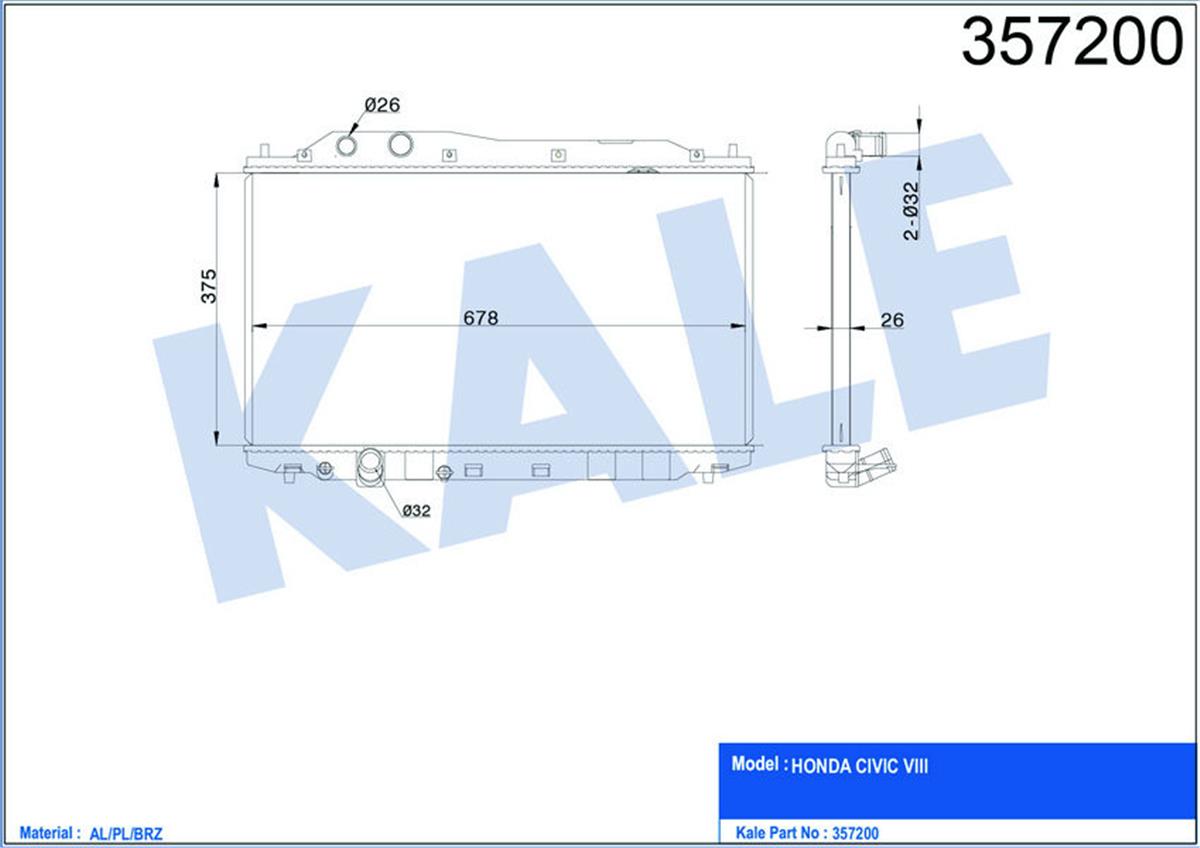 Su Radyatörü Cıviç  Vııı Al/Pl/Brz 375X678x26