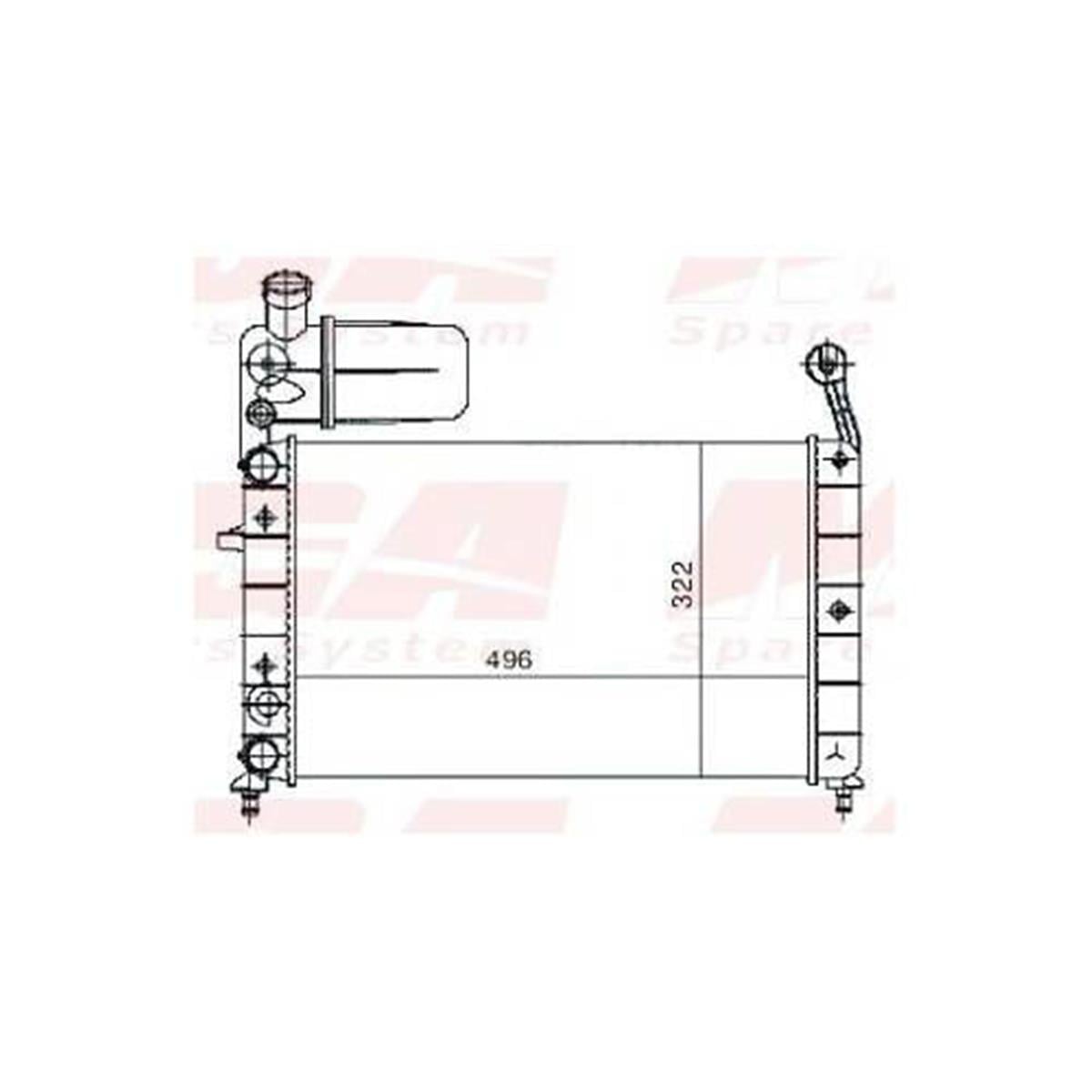 Su Radyatoru Fiat:Tempra-Tıpo 1.4 16 Karbb. Nac Bıdonlu 90-93 498X322x32