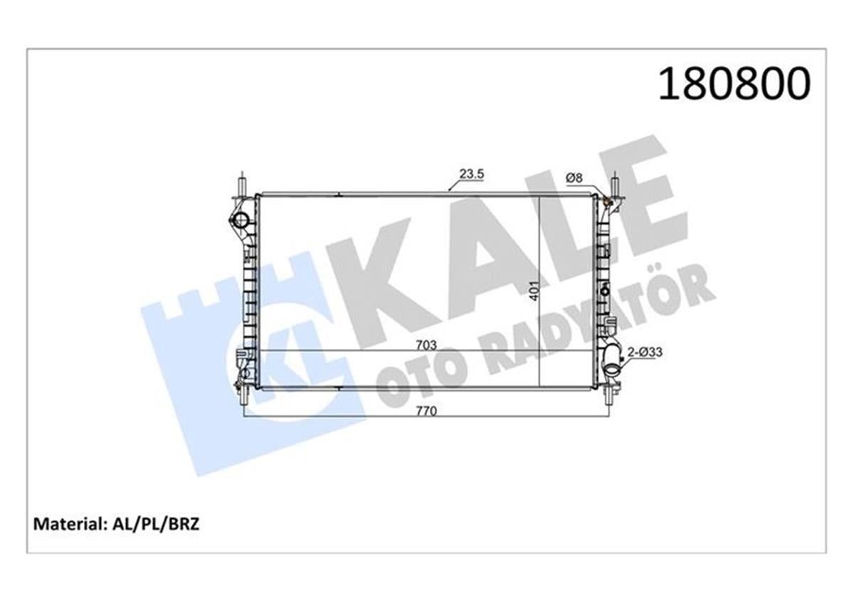 Su Radyatörü Ford Transit Connect V227 Nac 1 Sıra Alb Sistem
