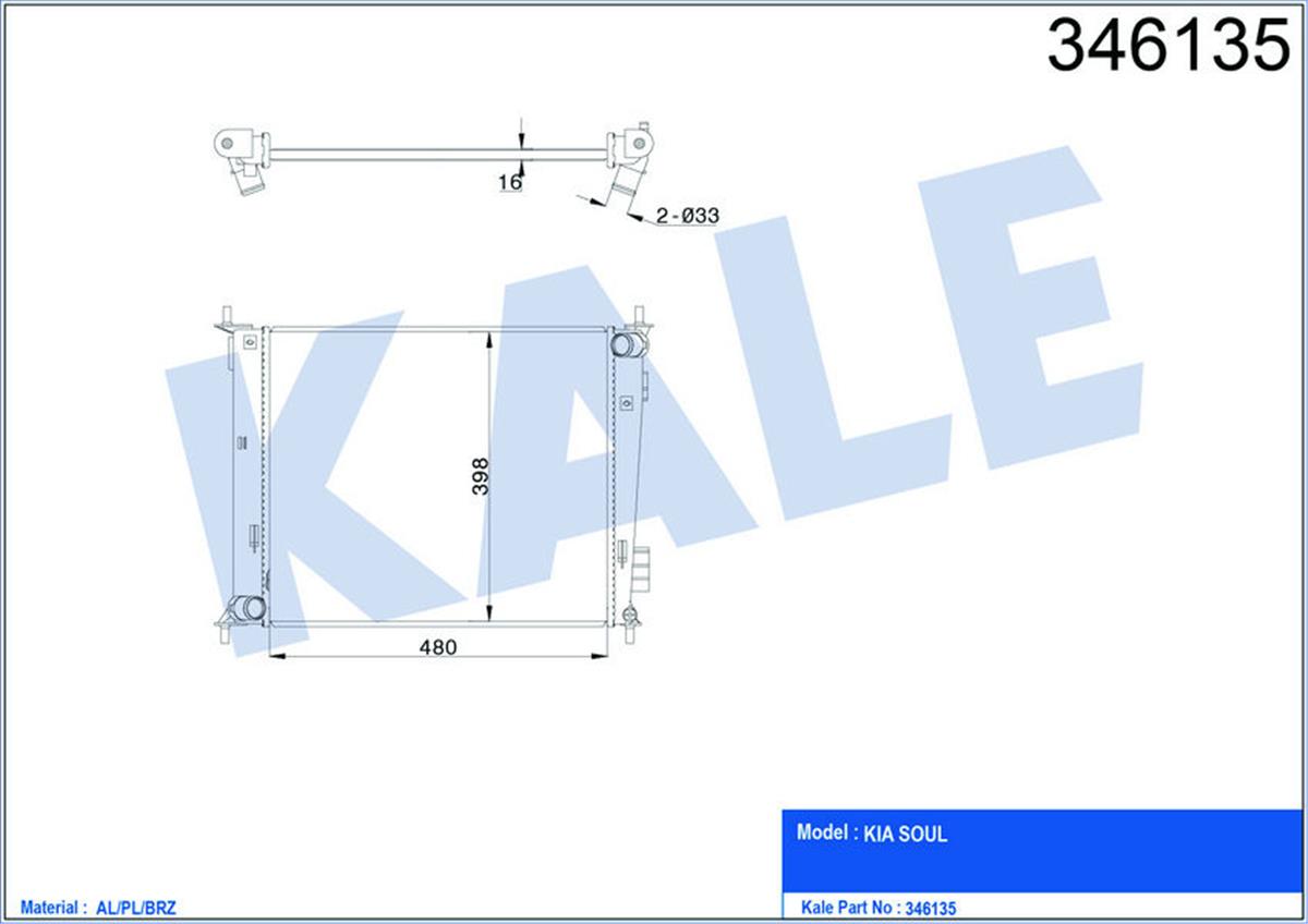 Su Radyatörü Kıa Soul 1.6Cvvt 09 Mek 480X414 Al/Pl/Brz