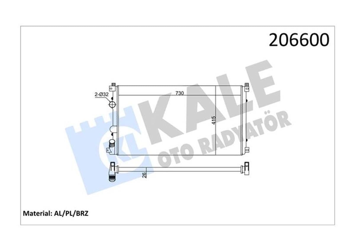 Su Radyatörü Master 2-Movano 01 2.5Dcı G9u Ac Klimasız Mek 730X414.5X34 1 Sıra