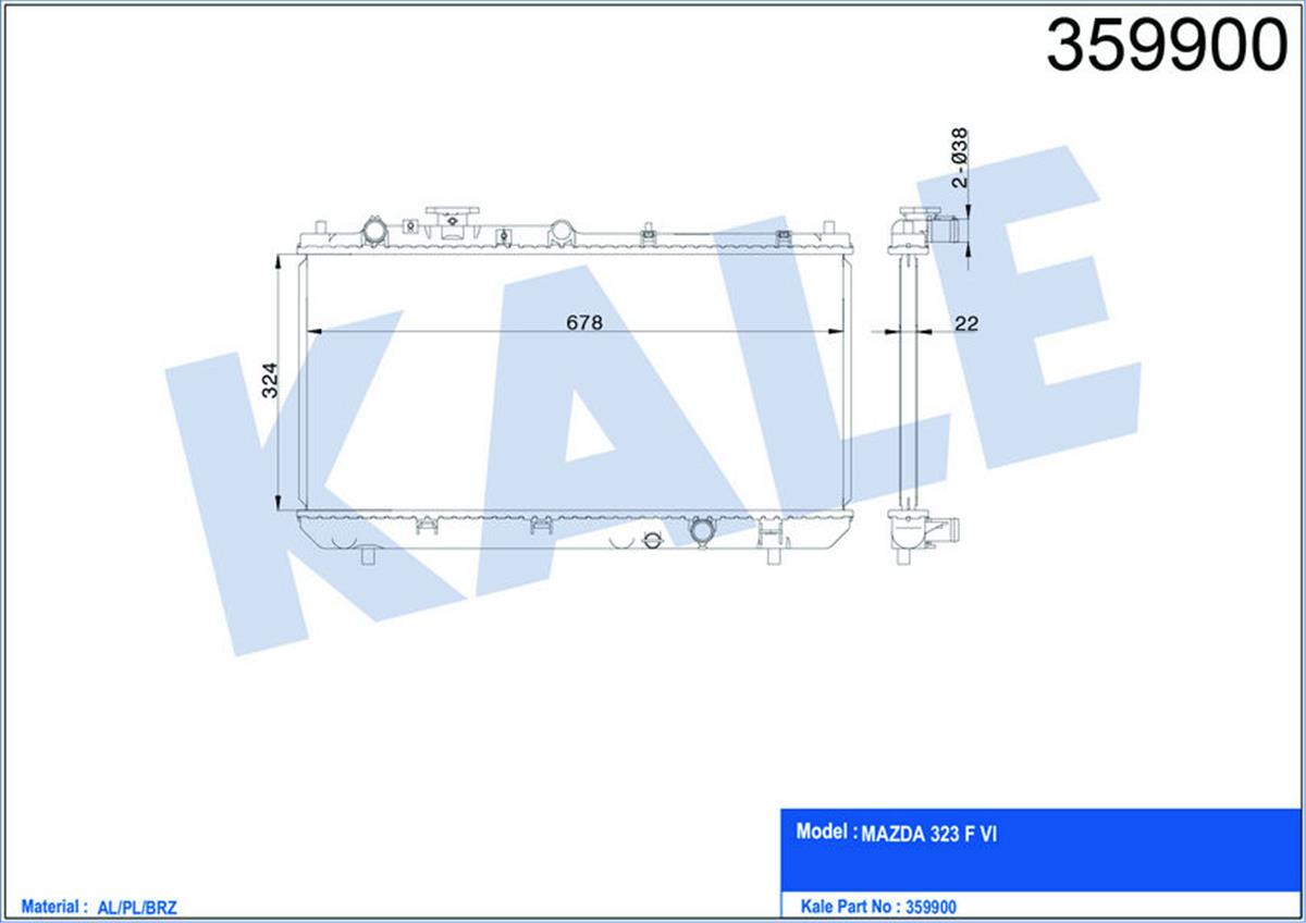 Su Radyatörü Mazda 323 F Vı Al-Pl-Brz 325X678x22