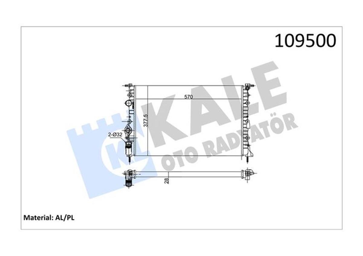 Su Radyatörü Megane 1.6I-2.0I 96-99 -2.0I 99 Sceniç  I 1.9Dtı-Dcı 99-03 Klimasız
