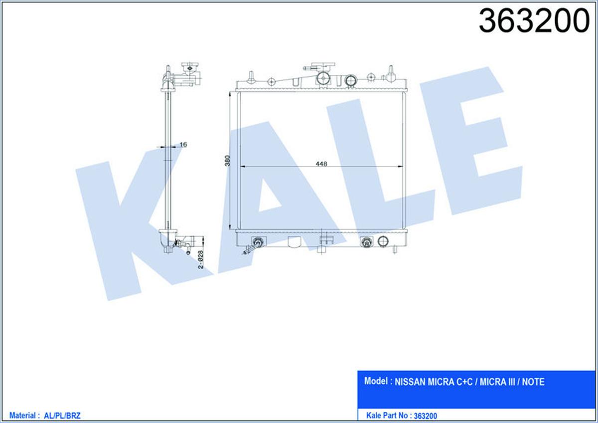 Su Radyatörü Note-Miç Ra Iıı-Miç Ra C C Al/Pl/Brz 500X381x16
