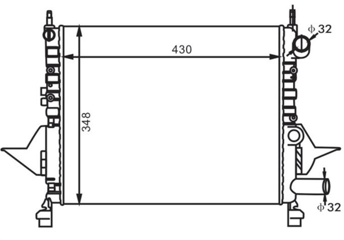 Su Radyatoru Renault:Twıngo 1.2 8V--97 Nac Musur Delıklı 430X378x23 Xx